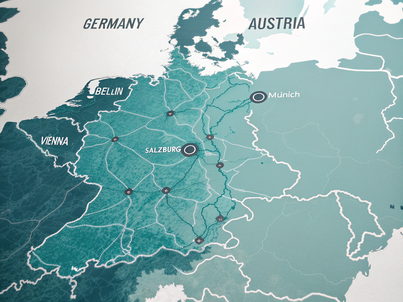 Karte der Mautstraßen in Deutschland und Österreich